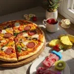 Homemade pizza with crispy crust, melty mozzarella, and fun toppings – easy pizza recipe for kids
