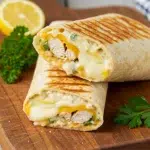 Cheesy garlic chicken wrap recipe with grilled chicken