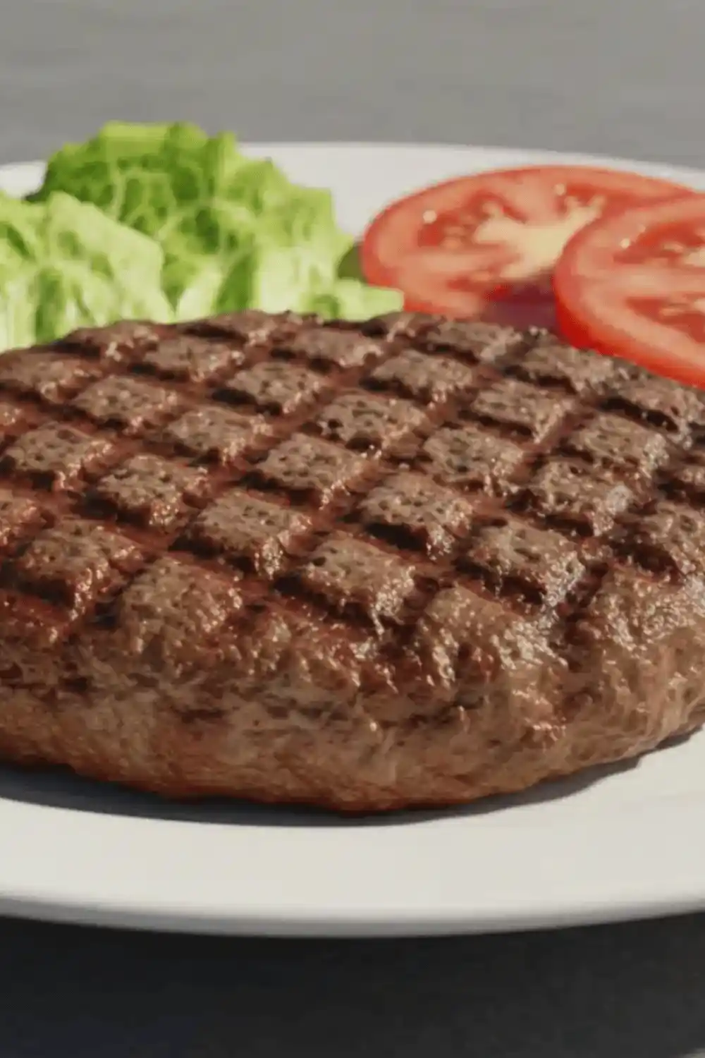 Juicy lean beef patty nude cooked to perfection on a skillet, a healthy, high-protein burger without fillers