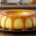 Creamy keto leche flan with caramel sauce