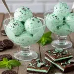 Mint Cookie Creami and Chocolate Mint Dream Bars dessert display