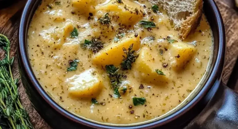 Cheddar Garlic Herb Potato Soup