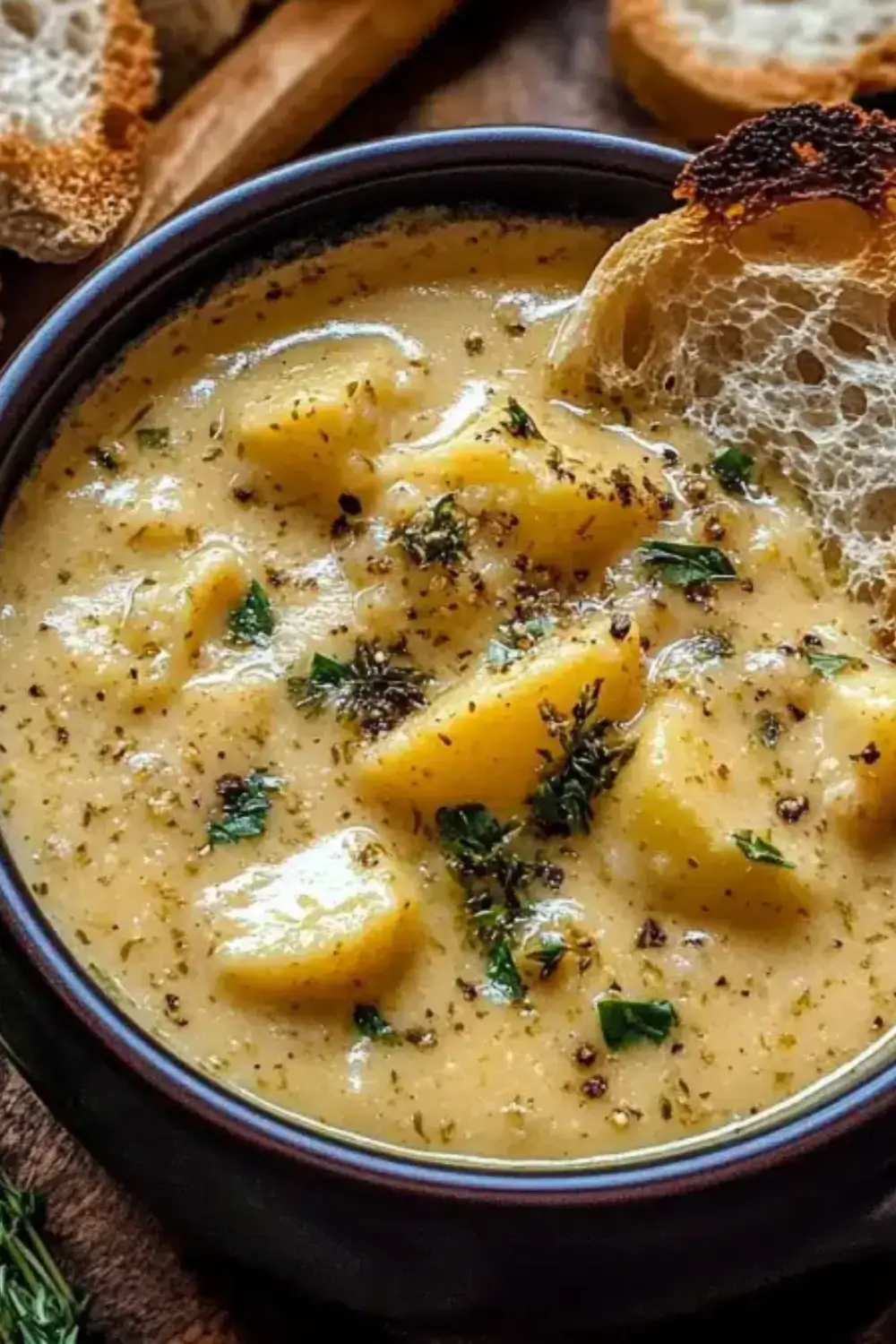 Cheddar Garlic Herb Potato Soup recipe