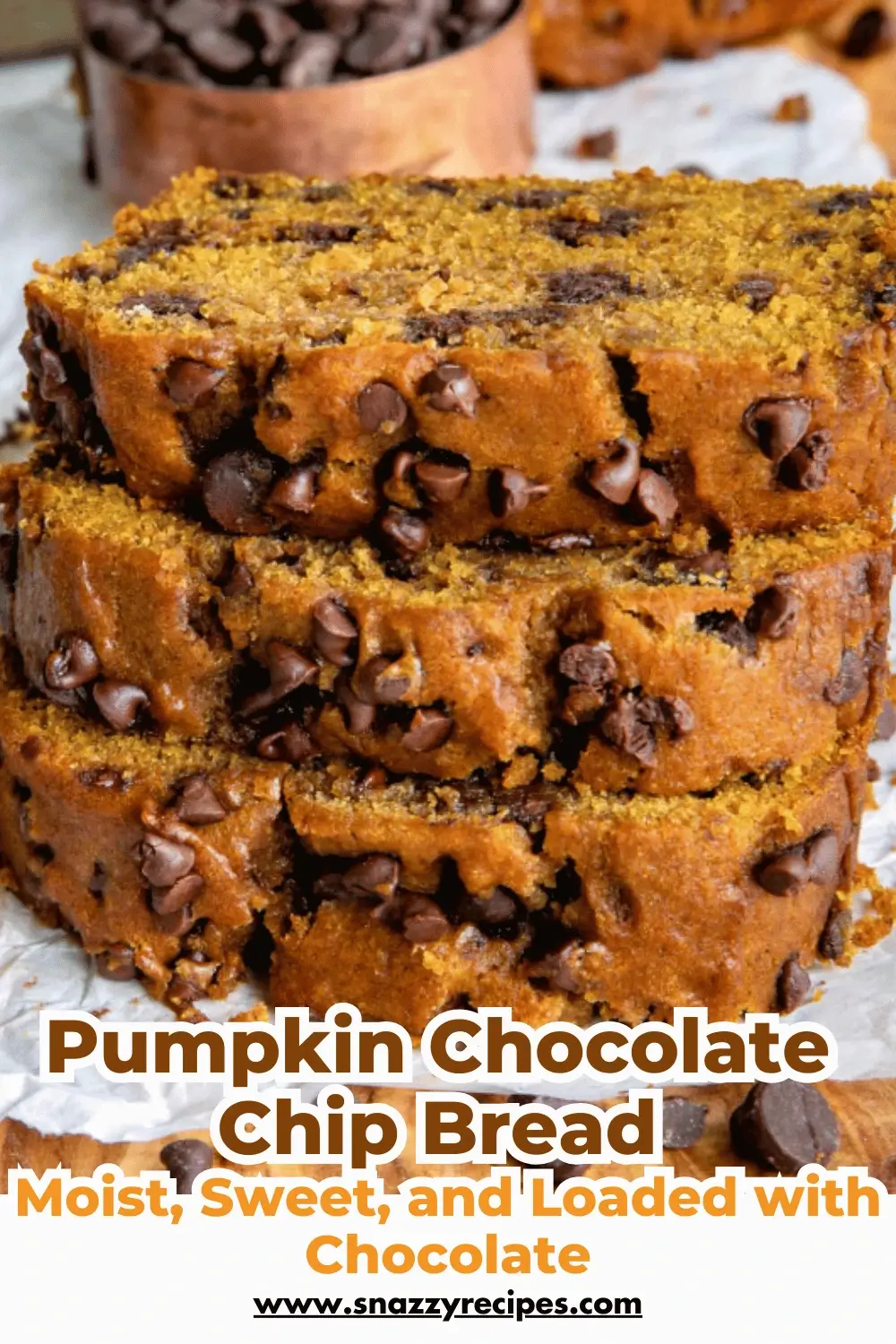 Pumpkin Chocolate Chip Bread - Moist and Sweet