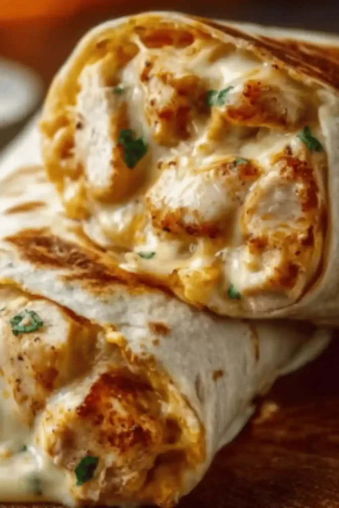 Cheesy Garlic Chicken Wraps Recipe