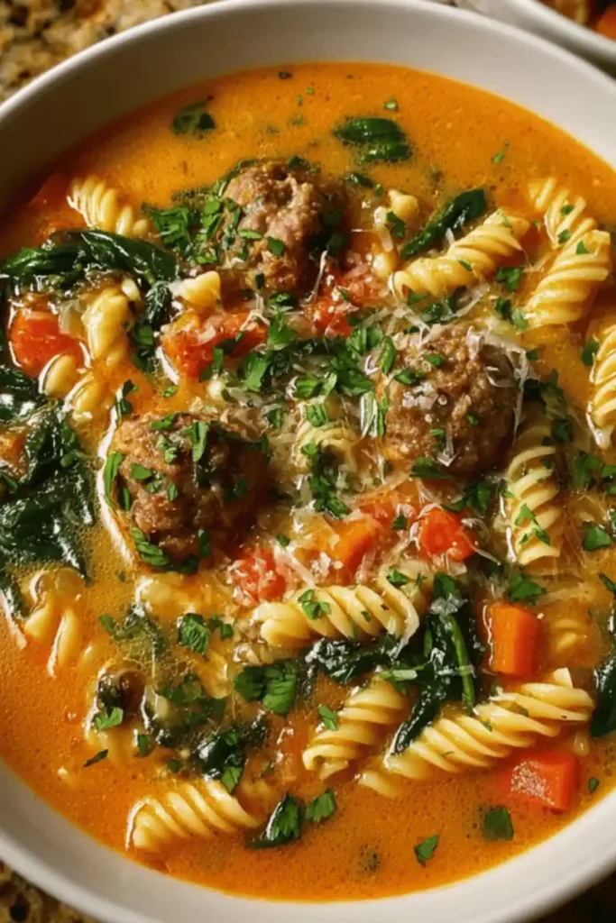 Hearty and Creamy Italian Sausage Ditalini Soup recipe