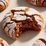 Delicious gingerbread crinkle cookies with powdered sugar on top