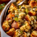 Delicious Thanksgiving stuffing recipe with herbs and vegetables