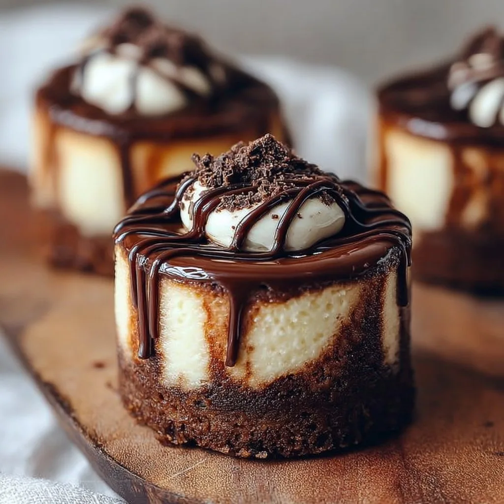 Mocha Marble Mini Cheesecakes