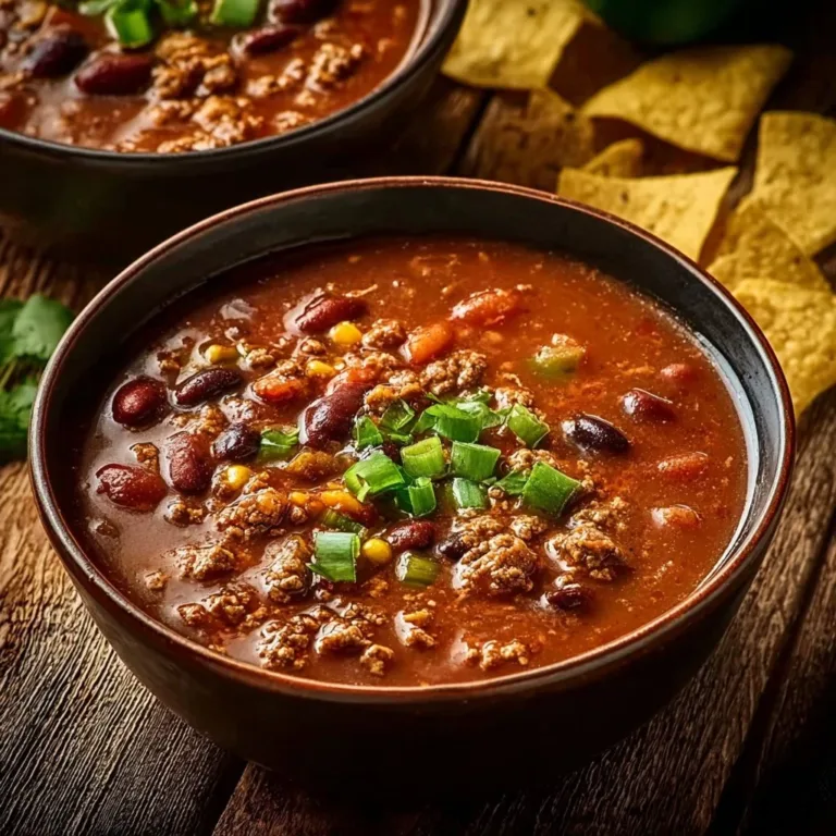 Bowl of 30-minute turkey chili topped with cilantro and cheese.