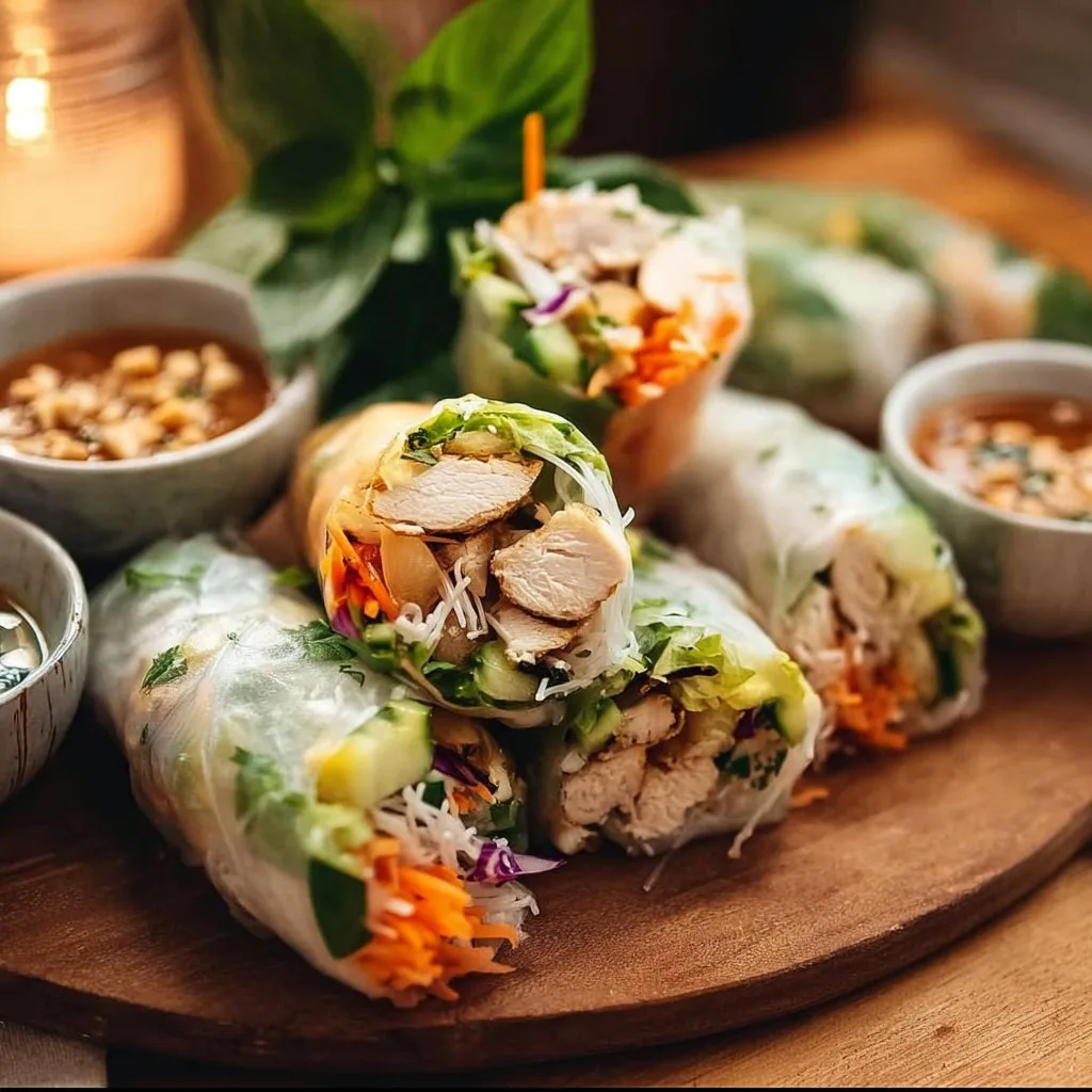 Authentic Vietnamese Chicken Summer Rolls