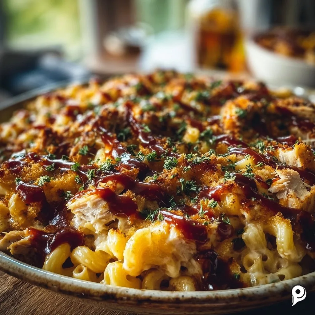 High Protein Honey BBQ Chicken Mac and Cheese