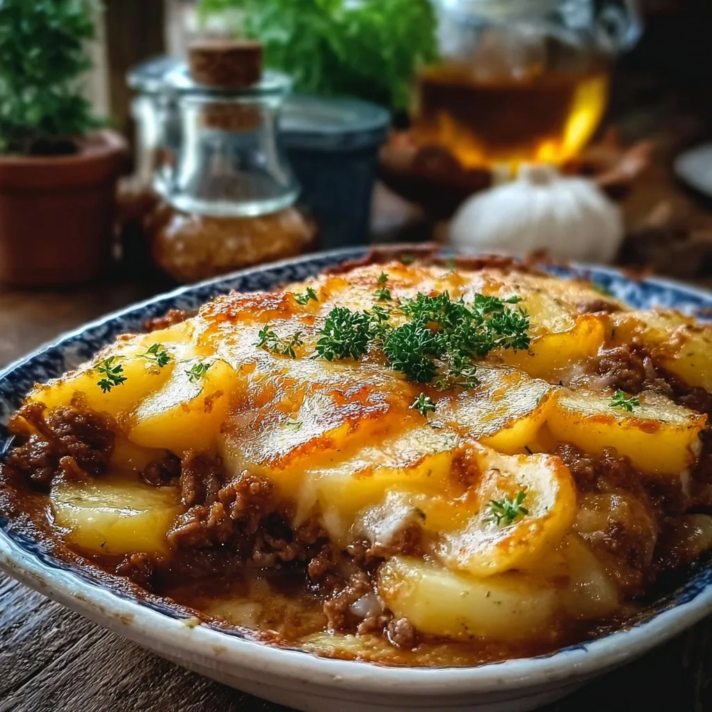 Cheesy Potato and Beef Casserole