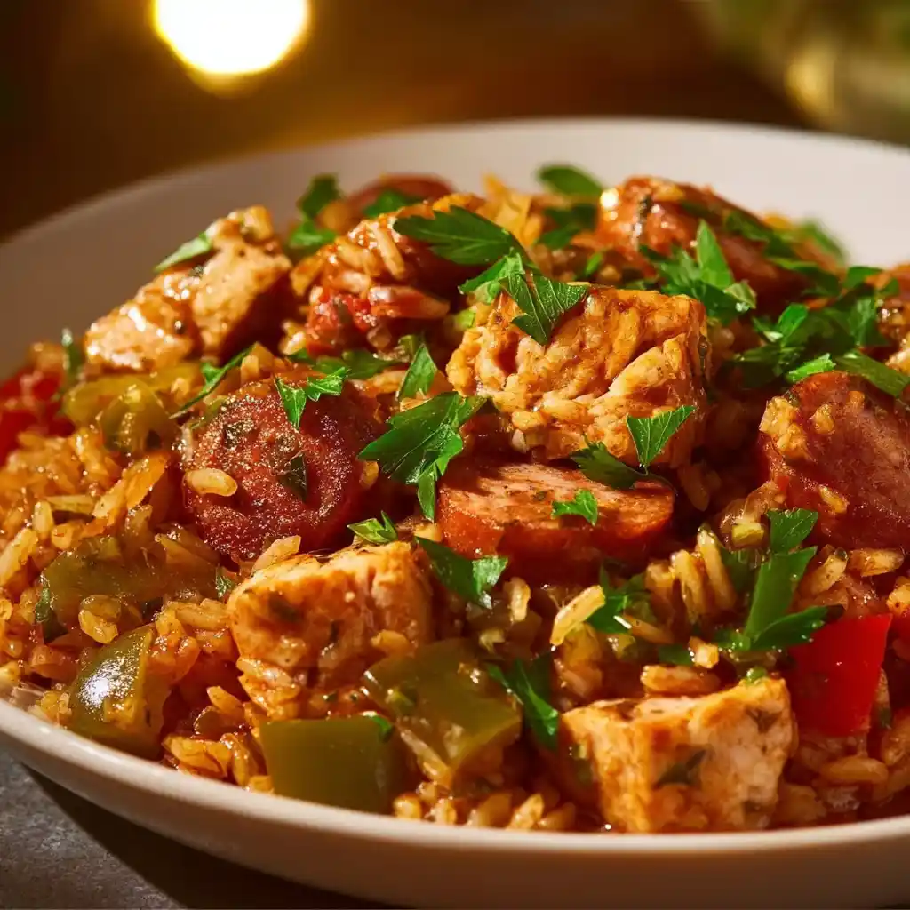 Chicken Sausage Jambalaya easy recipe