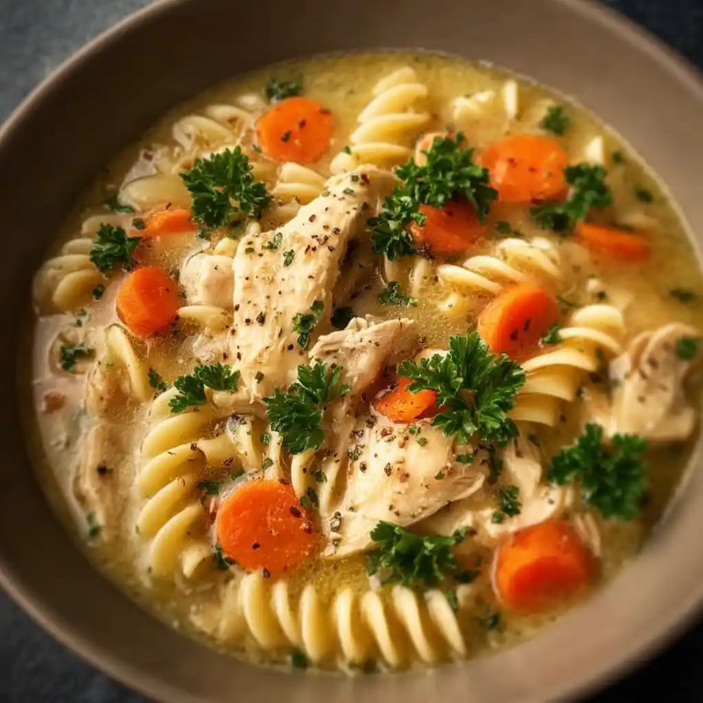 Crockpot Creamy Chicken Noodle Soup quick recipe