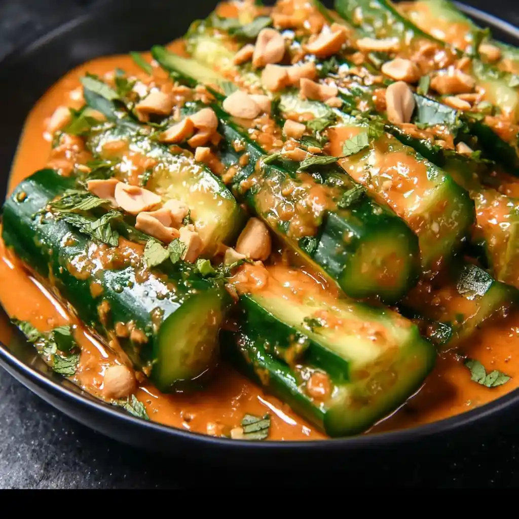 Best Cucumbers in Spicy Peanut Sauce Recipe