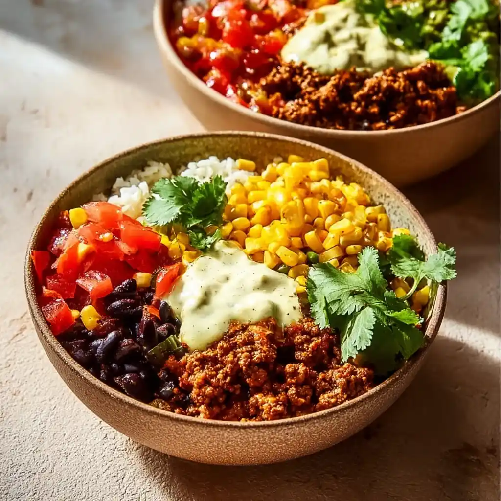 Easy beef burrito bowls