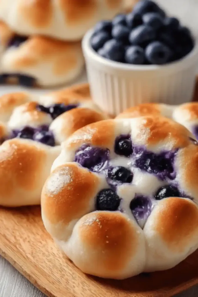 Fluffy Cottage Cheese Blueberry Cloud Bread