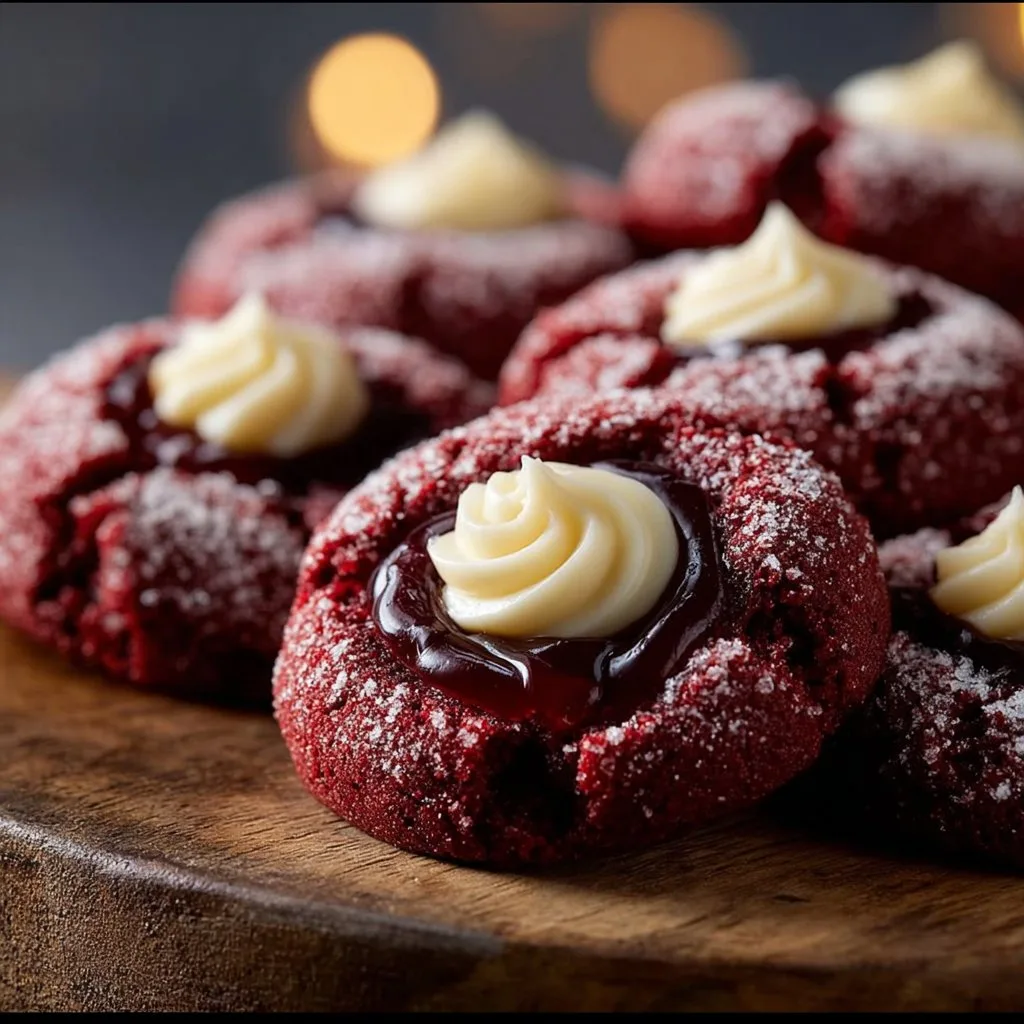 Red Velvet Cream Cheese Thumbprint Cookies: A Festive Twist on a Classic