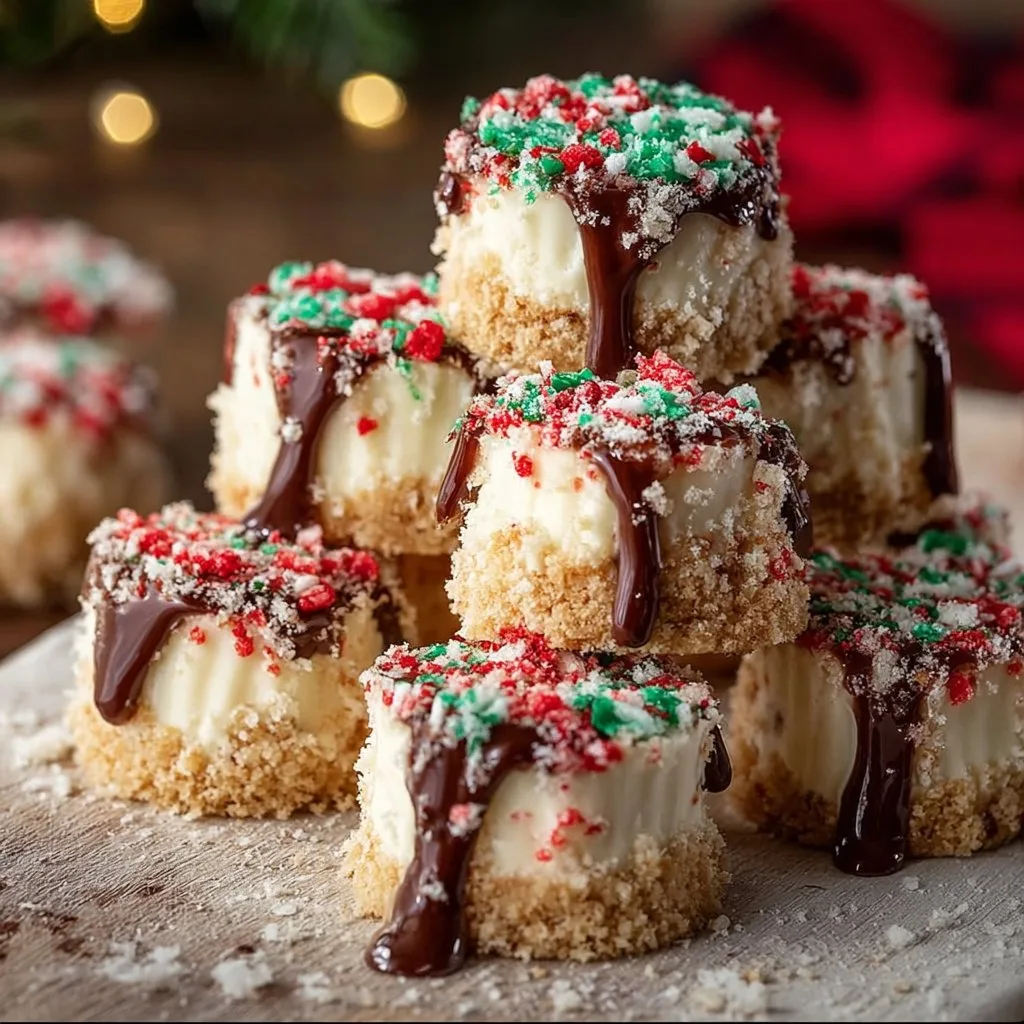 No-Bake Christmas Cheesecake Bites