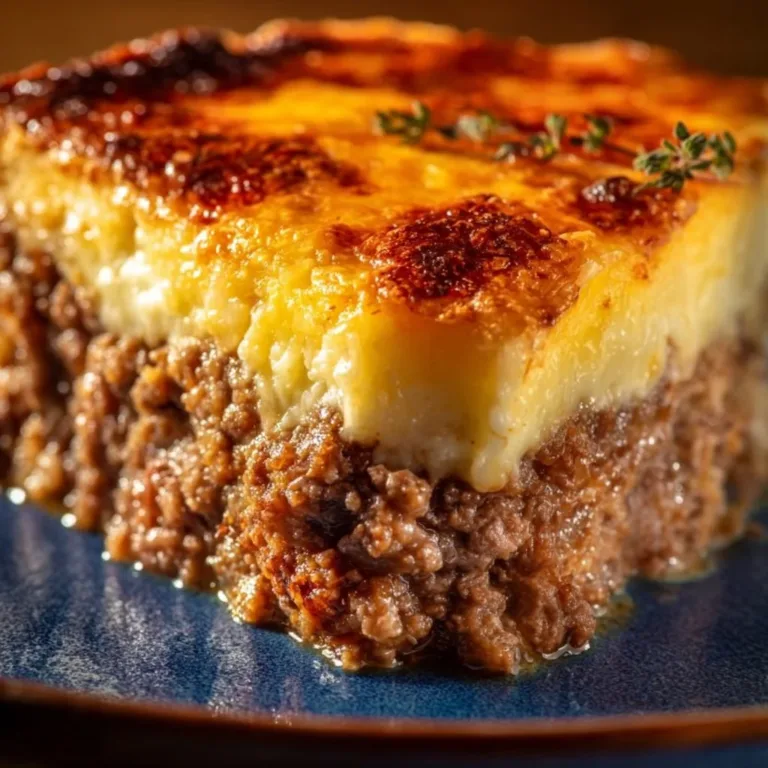 Delicious cheesy beef pie served with a golden crust and rich filling
