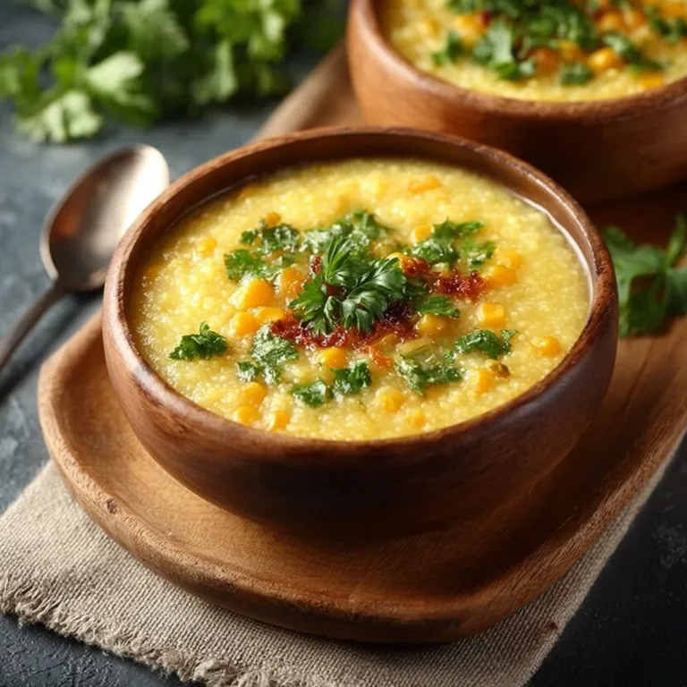 Delicious homemade corn pudding served in a bowl with fresh ingredients