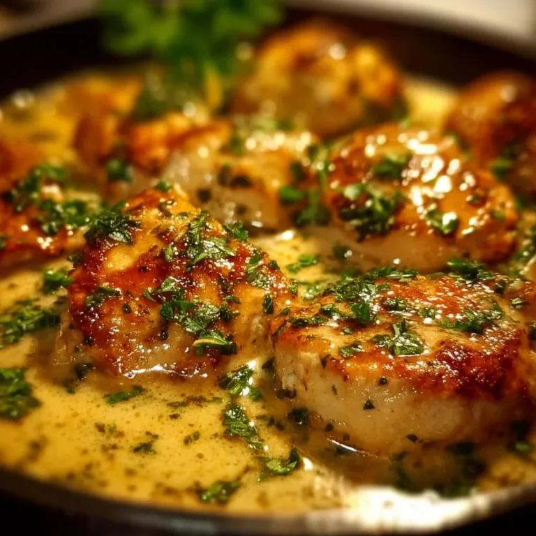 Cozy Creamy Garlic Butter Parmesan Chicken served on a plate garnished with herbs.