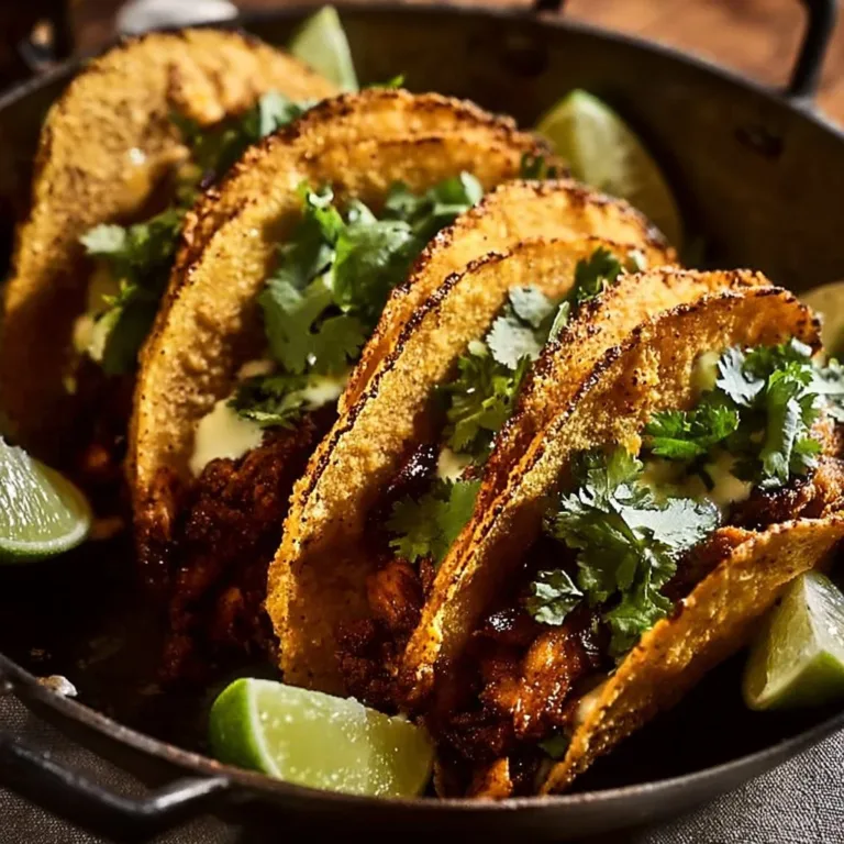 Crispy baked chicken tacos filled with fresh ingredients and topped with salsa.