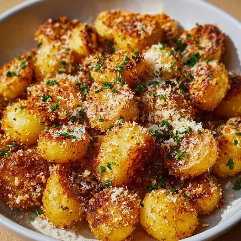 Crispy Parmesan Crusted Baby Potatoes on a serving platter