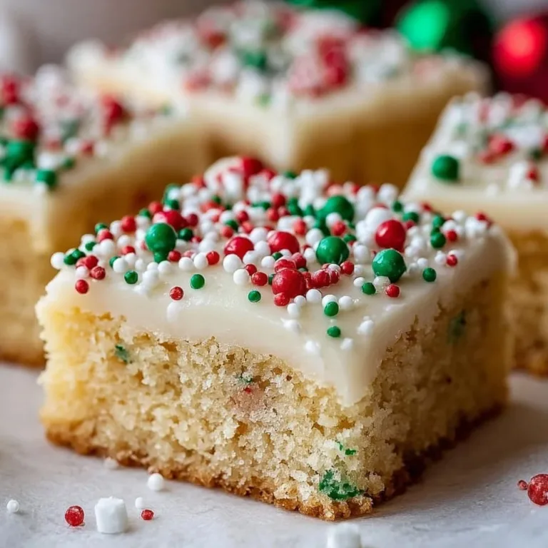 Delightful Christmas Sugar Cookie Bars on a festive platter