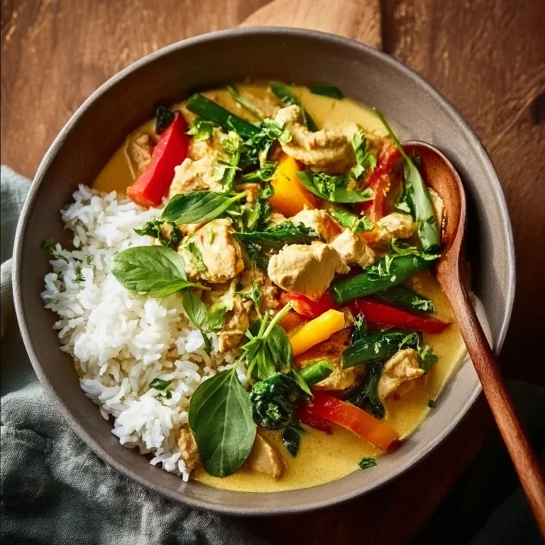 Bowl of easy coconut curry with vibrant vegetables and fragrant spices