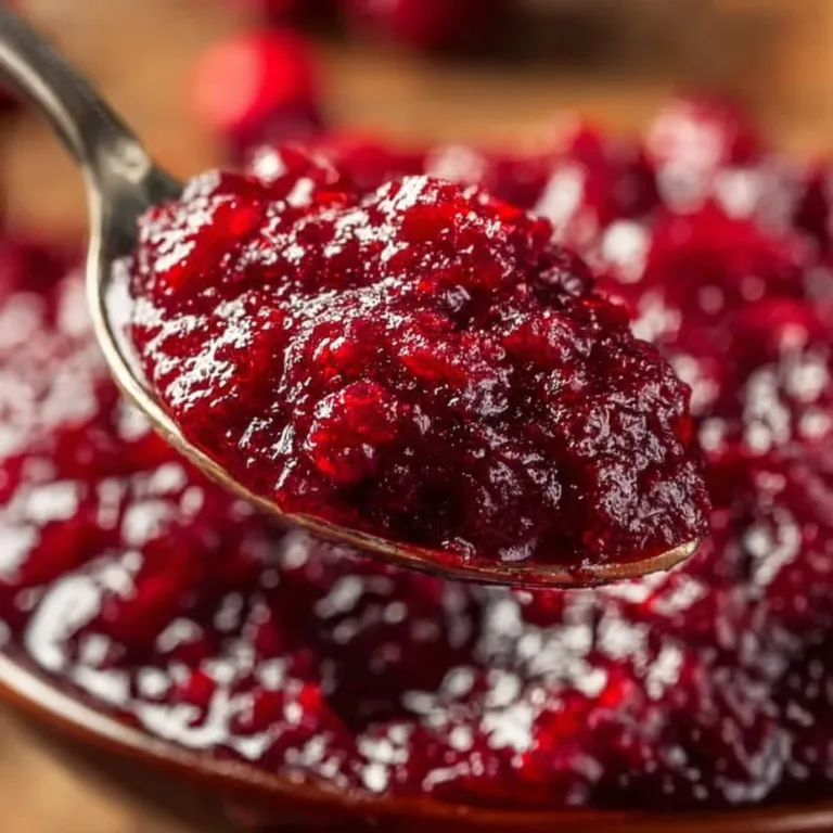 Easy homemade cranberry sauce in a bowl with fresh cranberries.