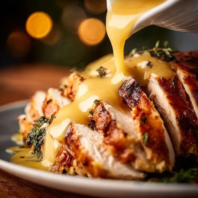 Delicious homemade easy turkey gravy served in a bowl