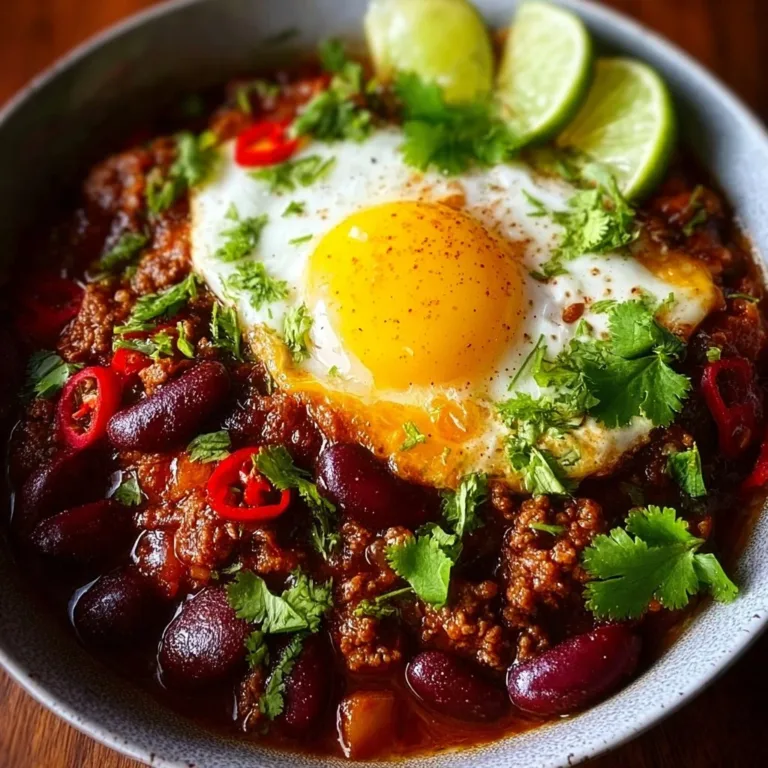 Bowl of hearty spicy Tex-Mex beef chili topped with cheese and cilantro