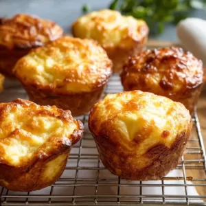 Delicious high protein cheese and egg muffins served on a plate