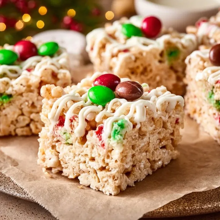 Colorful Holiday Rice Krispie Treats decorated for festive celebrations