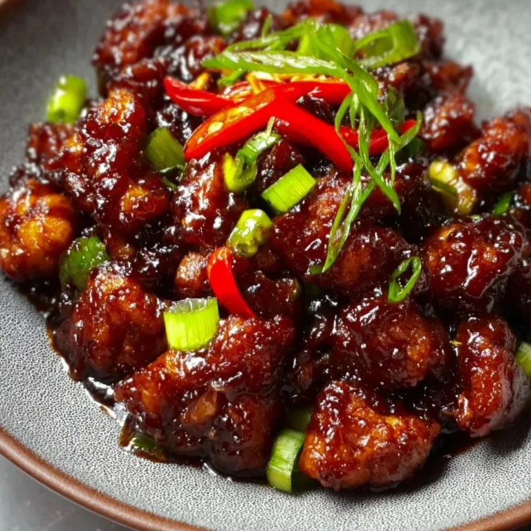 Delicious Chicken Manchurian dish garnished and ready to serve.