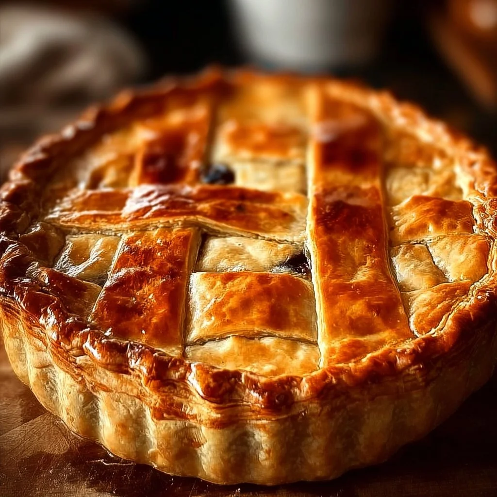 Jamie Oliver's savory chicken pie recipe with flaky crust and hearty filling.