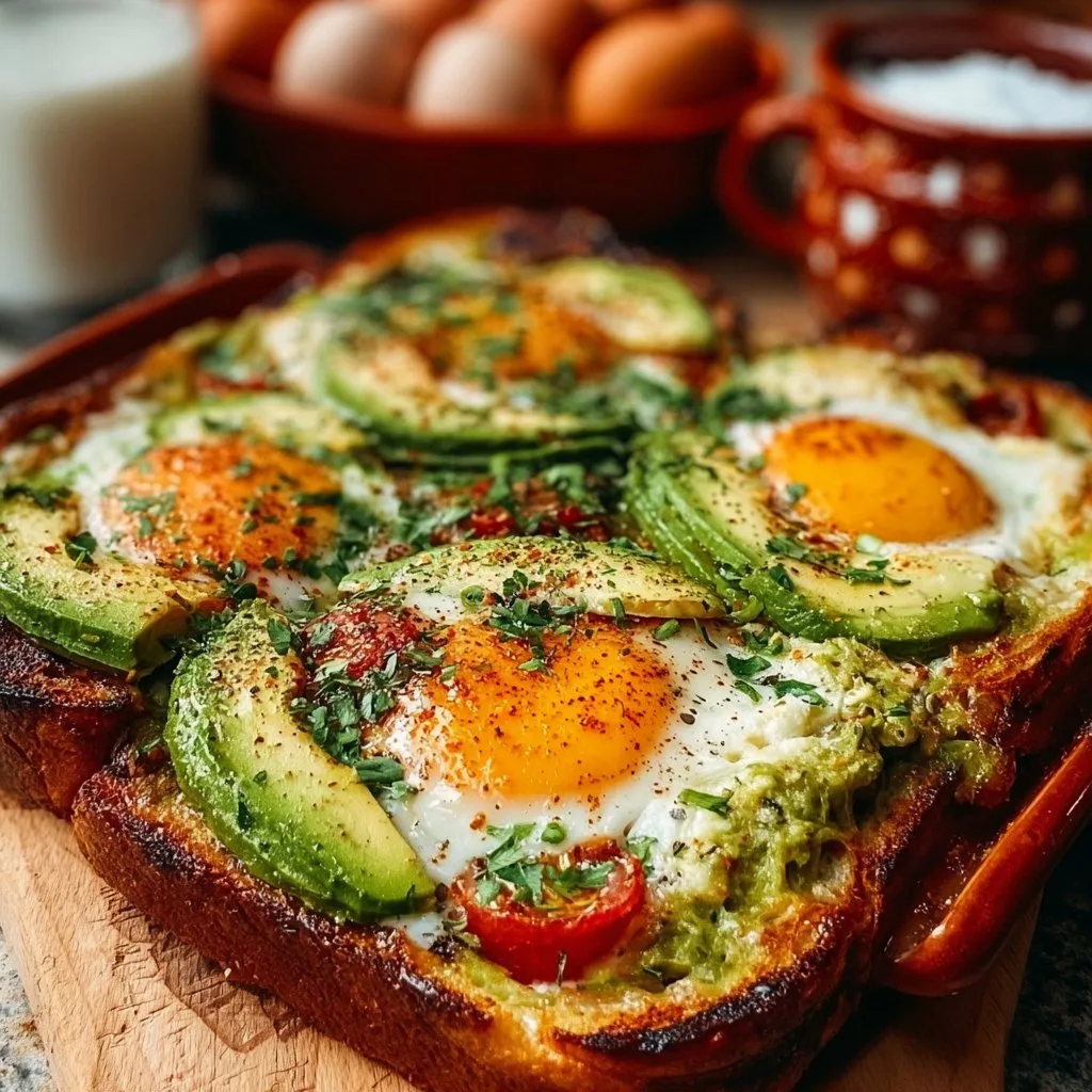 Avocado Egg Toast Bake