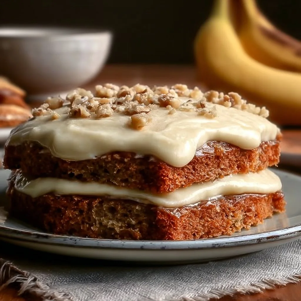 Moist Banana Cake with Cream Cheese Frosting