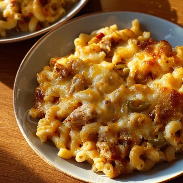 Delicious one pot chili mac and cheese in a bowl, topped with cheese and cilantro.