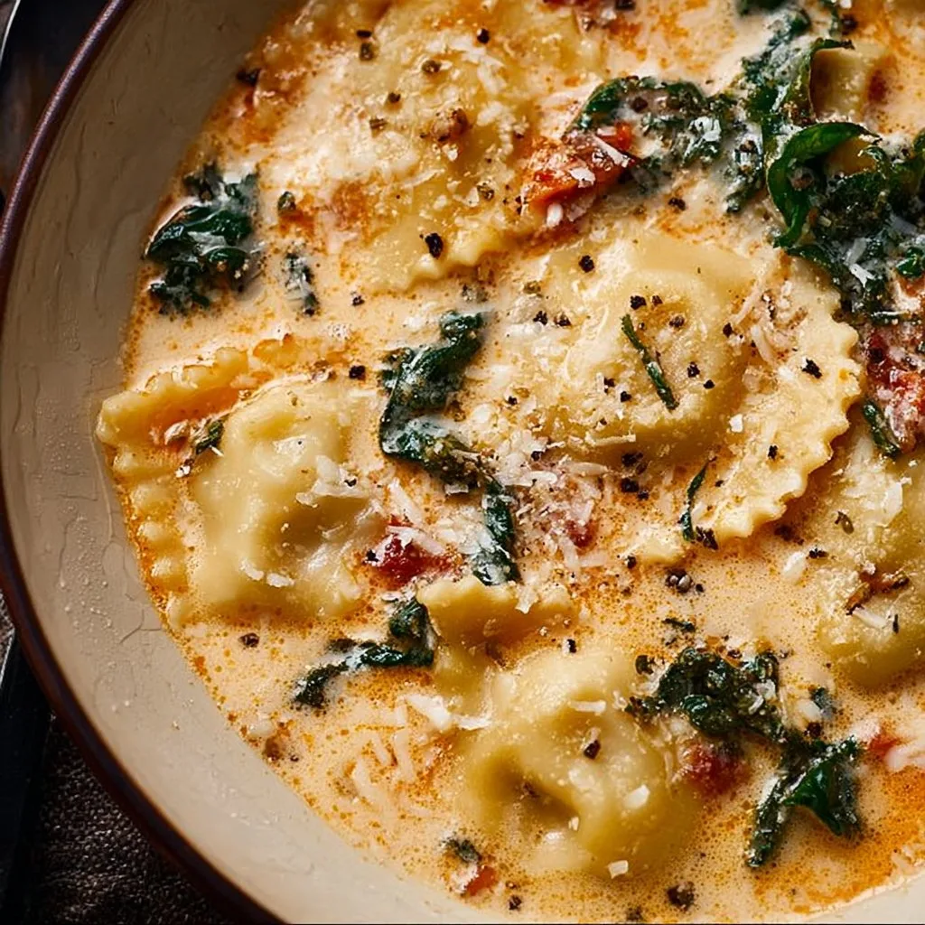 Creamy Tuscan Ravioli Soup: Comfort in Every Spoonful