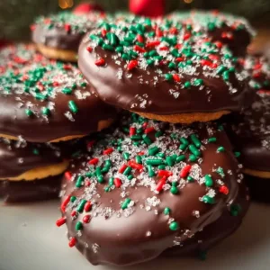 Delicious Thin Mint Ritz Cracker Cookies stacked on a plate.