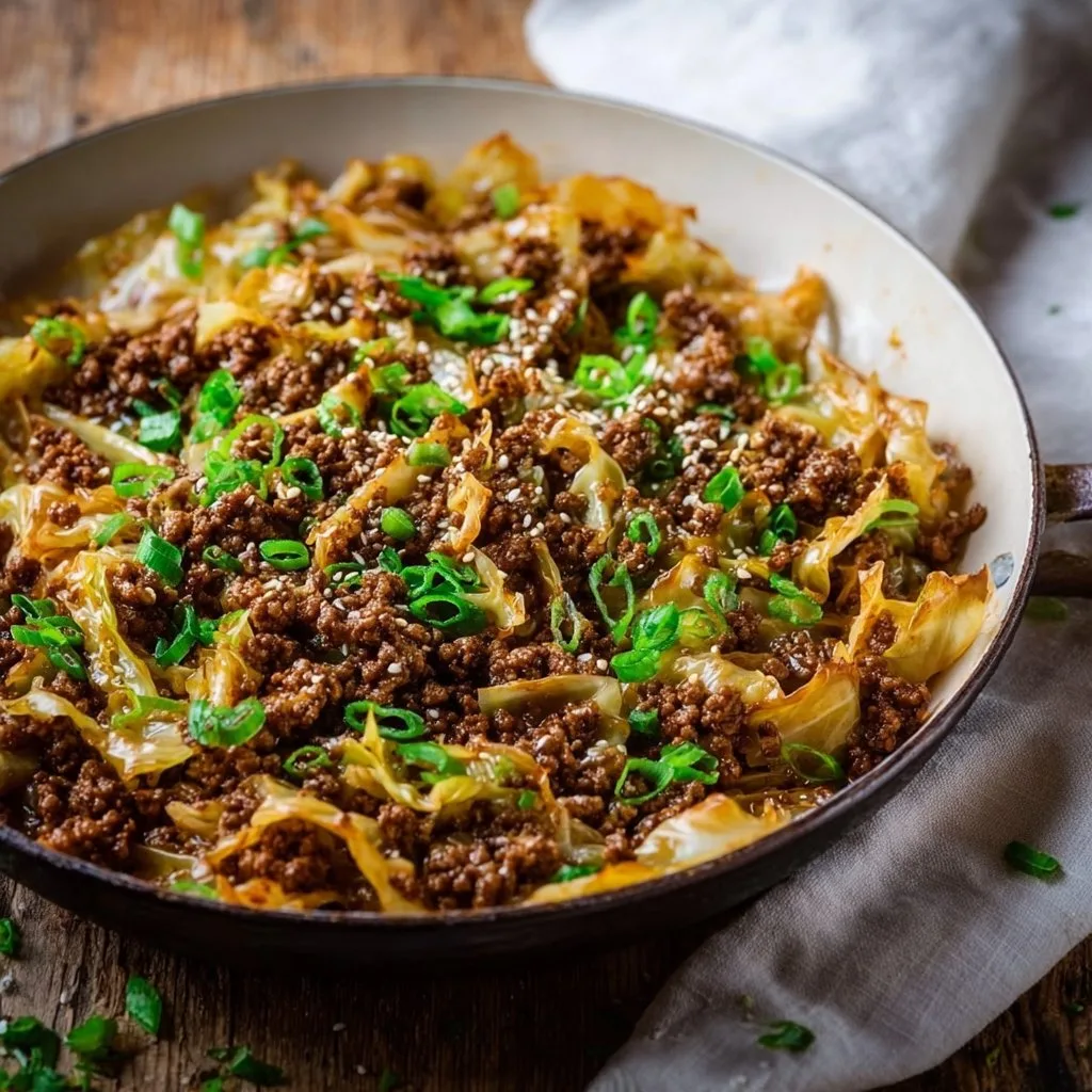 Low Carb Mongolian Ground Beef Cabbage Recipe