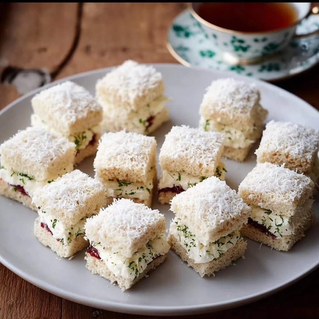 Snowball Tea Sandwich Bites