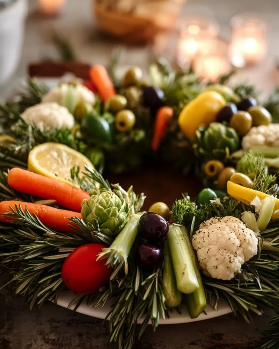 Festive Garland Veggie Wreath