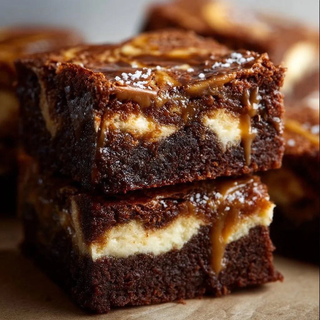 Decadent Spiced Gingerbread Brownies with Creamy Caramel Swirl
