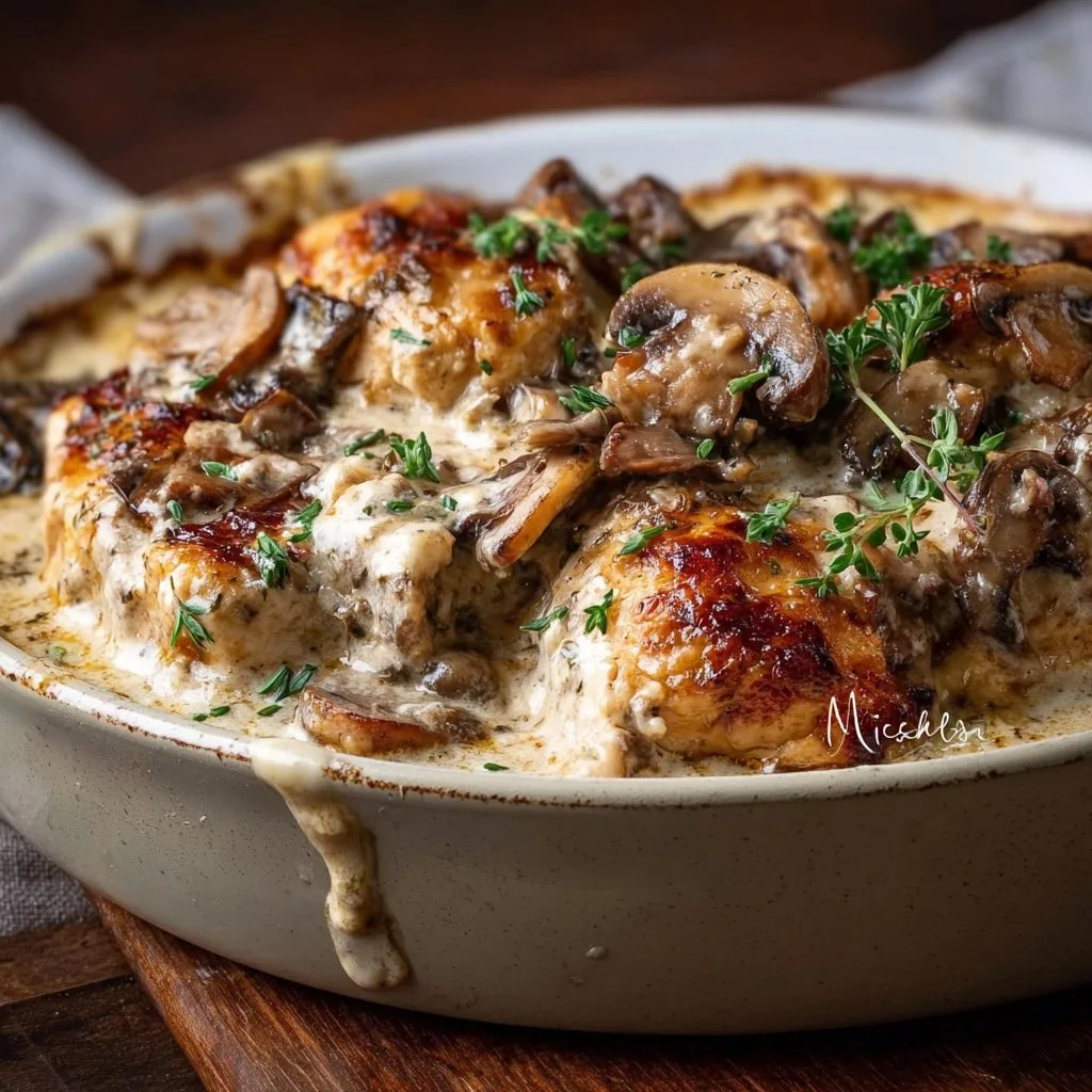 Keto Chicken Mushroom Casserole