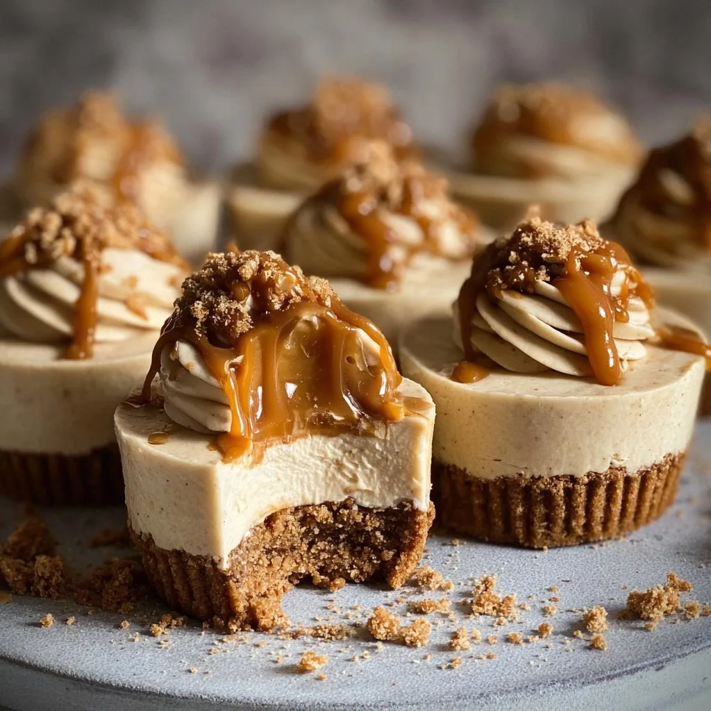 No-Bake Mini Biscoff Cheesecakes