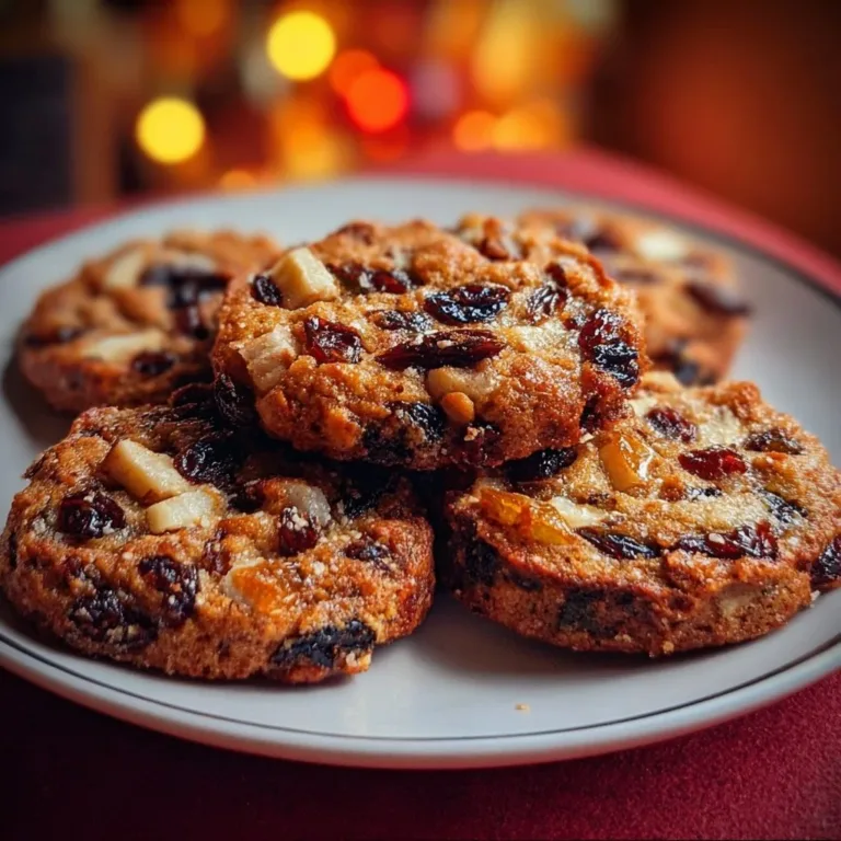 Delicious homemade Christmas fruitcake cookies with nuts and dried fruits